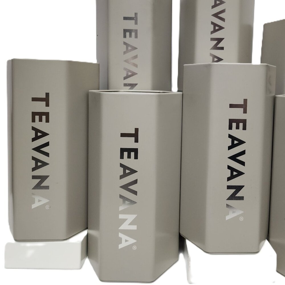 Set of 4Teavana NEW Collectible Stone Gray Special Edition Honeycomb Tea Tin w/L